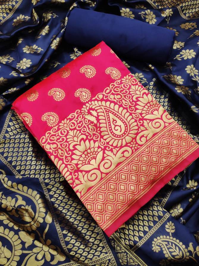 Vt Banarasi Silk Fancy Designer Wear Wholesale Non Catalog Dress Material